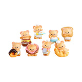 Maxbell 8Pcs Butter Bear Action Figures Unique Desktop Decor Collectible Girls Teens