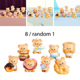 Maxbell 8Pcs Butter Bear Action Figures Unique Desktop Decor Collectible Girls Teens