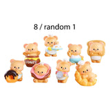 Maxbell 8Pcs Butter Bear Action Figures Unique Desktop Decor Collectible Girls Teens