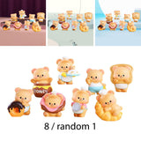 Maxbell 8Pcs Butter Bear Action Figures Unique Desktop Decor Collectible Girls Teens