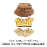 Maxbell Mini 6 inch Doll Clothes Set Doll Clothes for Kids Pendant Doll Age 5-7 8-10 khaki