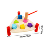 Maxbell Wooden Pound Toy with Mallet Wooden Pile Hammer for Preschool Boy Girls Kids Triangle