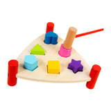 Maxbell Wooden Pound Toy with Mallet Wooden Pile Hammer for Preschool Boy Girls Kids Triangle