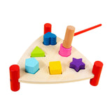 Maxbell Wooden Pound Toy with Mallet Wooden Pile Hammer for Preschool Boy Girls Kids Triangle