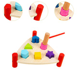 Maxbell Wooden Pound Toy with Mallet Wooden Pile Hammer for Preschool Boy Girls Kids Triangle