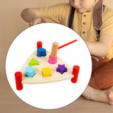 Maxbell Wooden Pound Toy with Mallet Wooden Pile Hammer for Preschool Boy Girls Kids Triangle