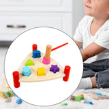 Maxbell Wooden Pound Toy with Mallet Wooden Pile Hammer for Preschool Boy Girls Kids Triangle