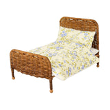 Maxbell Dollhouse Miniature Ratten Bed 1:6 Scale Woven for Diorama Photography Props dark brown B