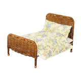 Maxbell Dollhouse Miniature Ratten Bed 1:6 Scale Woven for Diorama Photography Props dark brown B