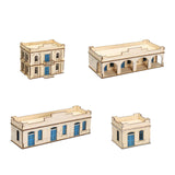 Maxbell 1/72 Wooden Architecture Kits 3D Puzzle Buildings DIY Kits for Dioramas Gift 2 Storey