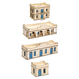 Maxbell 1/72 Wooden Architecture Kits 3D Puzzle Buildings DIY Kits for Dioramas Gift 2 Storey