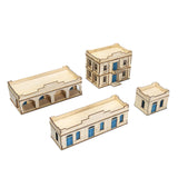 Maxbell 1/72 Wooden Architecture Kits 3D Puzzle Buildings DIY Kits for Dioramas Gift 2 Storey