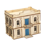 Maxbell 1/72 Wooden Architecture Kits 3D Puzzle Buildings DIY Kits for Dioramas Gift 2 Storey