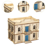 Maxbell 1/72 Wooden Architecture Kits 3D Puzzle Buildings DIY Kits for Dioramas Gift 2 Storey