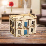 Maxbell 1/72 Wooden Architecture Kits 3D Puzzle Buildings DIY Kits for Dioramas Gift 2 Storey