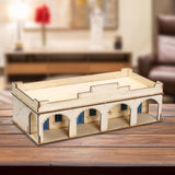 Maxbell 1/72 Wooden Architecture Kits 3D Puzzle Buildings DIY Kits for Dioramas Gift Dome Door