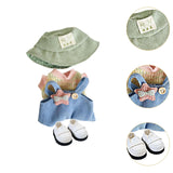 Maxbell Plush Doll Clothes for15cm Costumes Fashion with Hat Dress up DIY with Shoes Green Hat