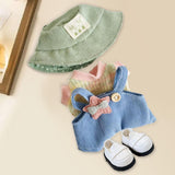 Maxbell Plush Doll Clothes for15cm Costumes Fashion with Hat Dress up DIY with Shoes Green Hat