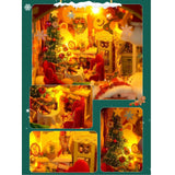 Maxbell DIY Christmas Bookend Kits DIY Miniature Dollhouse for Bookshelf Living Room