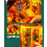 Maxbell DIY Christmas Bookend Kits DIY Miniature Dollhouse for Bookshelf Living Room