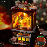 Maxbell DIY Christmas Bookend Kits DIY Miniature Dollhouse for Bookshelf Living Room