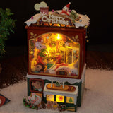 Maxbell DIY Christmas Bookend Kits DIY Miniature Dollhouse for Bookshelf Living Room