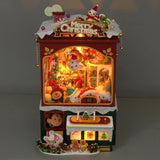 Maxbell DIY Christmas Bookend Kits DIY Miniature Dollhouse for Bookshelf Living Room