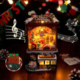 Maxbell DIY Christmas Bookend Kits DIY Miniature Dollhouse for Bookshelf Living Room