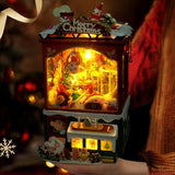 Maxbell DIY Christmas Bookend Kits DIY Miniature Dollhouse for Bookshelf Living Room