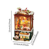 Maxbell DIY Christmas Bookend Kits DIY Miniature Dollhouse for Bookshelf Living Room