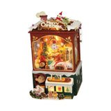 Maxbell DIY Christmas Bookend Kits DIY Miniature Dollhouse for Bookshelf Living Room