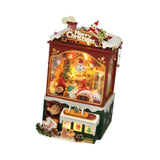 Maxbell DIY Christmas Bookend Kits DIY Miniature Dollhouse for Bookshelf Living Room
