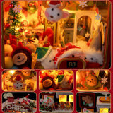 Maxbell DIY Christmas Bookend Kits DIY Miniature Dollhouse for Bookshelf Living Room