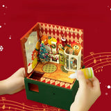 Maxbell DIY Christmas Bookend Kits DIY Miniature Dollhouse for Bookshelf Living Room