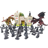 Maxbell 1/72 Medieval Castles Knights Action Figure Toy Big DIY Building Toy for Kids gray