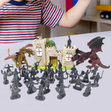 Maxbell 1/72 Medieval Castles Knights Action Figure Toy Big DIY Building Toy for Kids gray