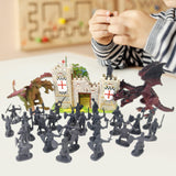 Maxbell 1/72 Medieval Castles Knights Action Figure Toy Big DIY Building Toy for Kids gray