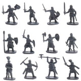 Maxbell 1/72 Medieval Castles Knights Action Figure Toy Big DIY Building Toy for Kids gray