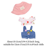 Maxbell Doll Clothes for 15cm Plush Doll Dress up with Hat DIY Fashion Doll Clothing style B