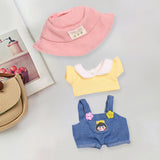 Maxbell Doll Clothes for 15cm Plush Doll Dress up with Hat DIY Fashion Doll Clothing style F