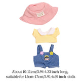 Maxbell Doll Clothes for 15cm Plush Doll Dress up with Hat DIY Fashion Doll Clothing style F