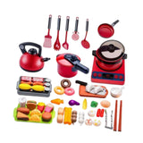 Maxbell 61 Pieces Kitchen Cooking Toy Set Fun Playset for Children Age 3+ Years Kids