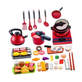 Maxbell 61 Pieces Kitchen Cooking Toy Set Fun Playset for Children Age 3+ Years Kids