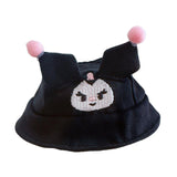 Maxbell Plush Doll Cap for Kids Birthday Gift DIY Fashion Dress up for 6.69inch Doll black