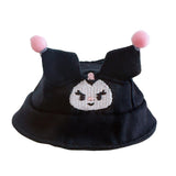 Maxbell Plush Doll Cap for Kids Birthday Gift DIY Fashion Dress up for 6.69inch Doll black