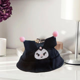 Maxbell Plush Doll Cap for Kids Birthday Gift DIY Fashion Dress up for 6.69inch Doll black