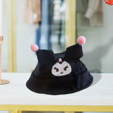 Maxbell Plush Doll Cap for Kids Birthday Gift DIY Fashion Dress up for 6.69inch Doll black