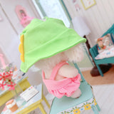 Maxbell Plush Doll Hat for Little Girls Flexibility DIY Hands on Dress up for 5.91'' Green