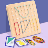 Maxbell Wooden Geoboard GEO Board Educational Graphical for Children Boys Girls Kids