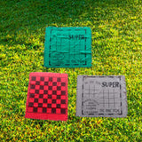 Maxbell Giant Checkers Board Game Mat 3 in 1 Game Mat Rug Game Mat Toe Board